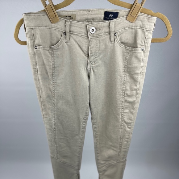 AG (Adriano Goldschmied) - The Reagan/Paneled Zipper Skinny, Beige - Picture 1 of 3